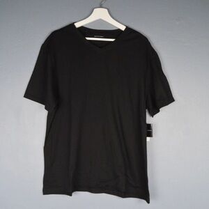 Saks Fifth Avenue Men's Sz Large Black V Neck Short Sleeve T-Shirt NWT